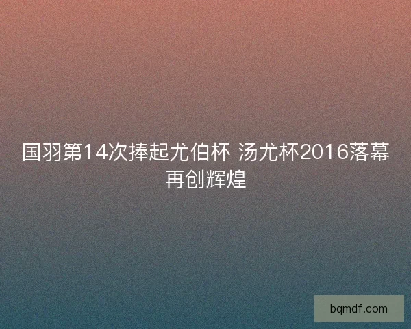 国羽第14次捧起尤伯杯 汤尤杯2016落幕再创辉煌
